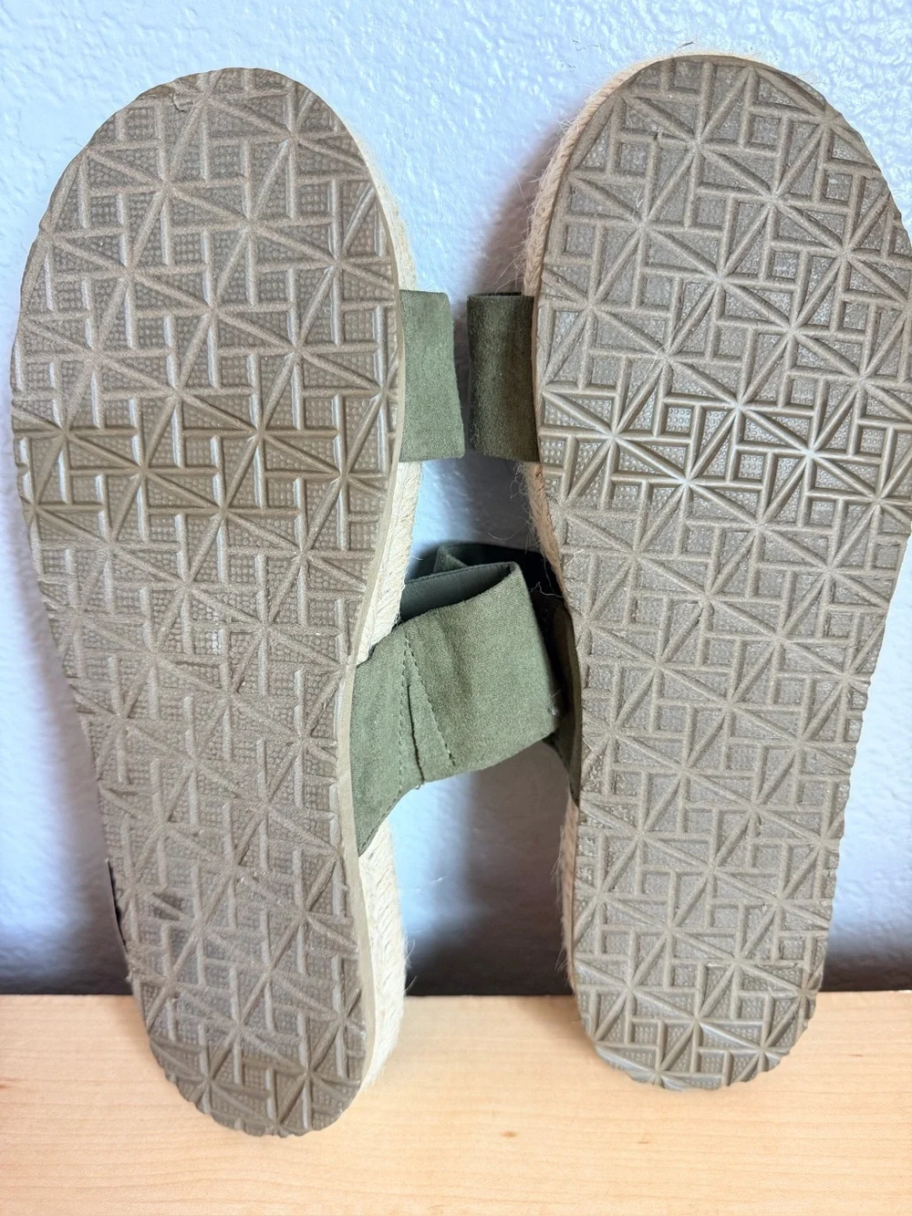 Haute Hippie Nori olive green suede double-strap espadrille sandals